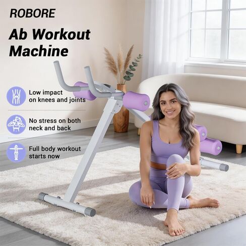 جهاز CURSOR FITNESS Ab للمنزل، جهاز تدريب عضلات البطن بسعة 440 رطل، معدات تمارين البطن قابلة للطي مع حامل هاتف وعداد in Kuwait