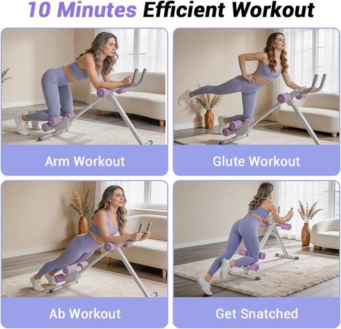 جهاز CURSOR FITNESS Ab للمنزل، جهاز تدريب عضلات البطن بسعة 440 رطل، معدات تمارين البطن قابلة للطي مع حامل هاتف وعداد in Kuwait