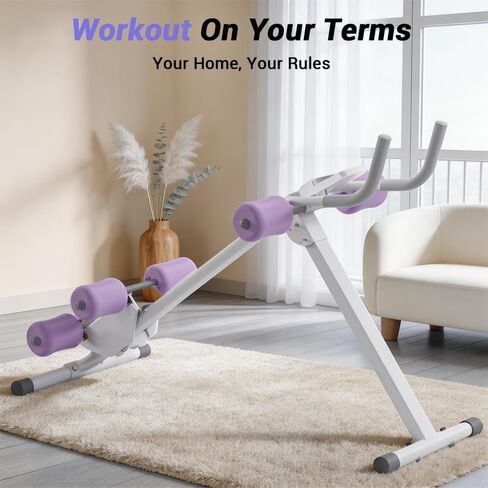 جهاز CURSOR FITNESS Ab للمنزل، جهاز تدريب عضلات البطن بسعة 440 رطل، معدات تمارين البطن قابلة للطي مع حامل هاتف وعداد in Kuwait