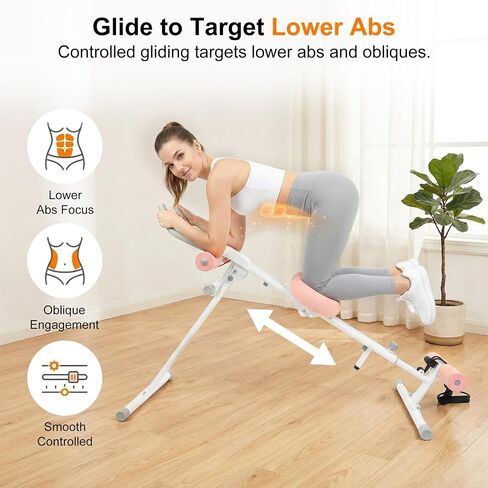 EPHESPORT 2 in 1 Ab & Rowing Machines for Home,Multifunctional Ab Machine, Ab Workout Equipment for Home Gym, Adjustable Core & Waist Trainer with 15 Height Levels & 3 Incline Angles, Rowing Mode, Knee Glider in Kuwait