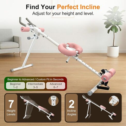 EPHESPORT 2 in 1 Ab & Rowing Machines for Home,Multifunctional Ab Machine, Ab Workout Equipment for Home Gym, Adjustable Core & Waist Trainer with 15 Height Levels & 3 Incline Angles, Rowing Mode, Knee Glider in Kuwait