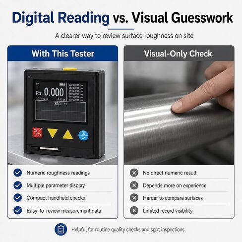TsoLay Professional Surface Roughness Meter, Handheld Surface Roughness Tester with LCD Display, High-Speed ARM Processing Chip, Measures Ra/Rz/Rq/Rt/Rp/Rv/Rc Parameters for Metal/Plastic Surface in Kuwait