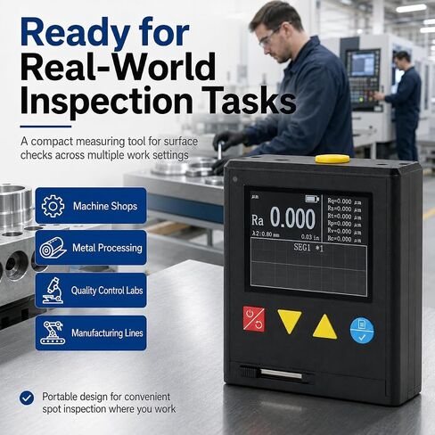 TsoLay Professional Surface Roughness Meter, Handheld Surface Roughness Tester with LCD Display, High-Speed ARM Processing Chip, Measures Ra/Rz/Rq/Rt/Rp/Rv/Rc Parameters for Metal/Plastic Surface in Kuwait