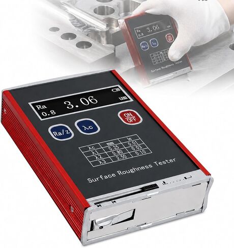 Portable Surface Roughness Tester, Digital Surface Finish Meter with Ra Rz Rq Rt, 0.25/0.80/2.50mm Cutoff Lengths, Handheld Profilometer for Machined Metal Inspection in Kuwait