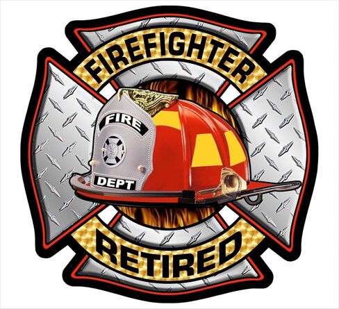 Firefighter Maltese Retired Reflective Diamod Decal Vinyl Sticker 6" in Kuwait