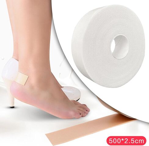 Heel Protectors Heels Grip Tapes Sticker Moleskin Tape Roll Foam Waterproof for Blister Suitable for Shoes Feet Ankle Home, White in Saudi Arabia