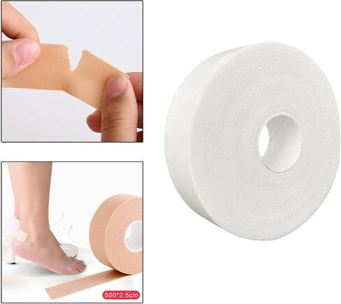 Heel Protectors Heels Grip Tapes Sticker Moleskin Tape Roll Foam Waterproof for Blister Suitable for Shoes Feet Ankle Home, White in Saudi Arabia