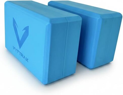 Yoga Blocks Set of 2, High Density EVA Foam Yoga Block, Non-Slip, Lightweight, for Yoga, Pilates, Stretching & Balance Training (Blue 9x6x4 inch) in Kuwait