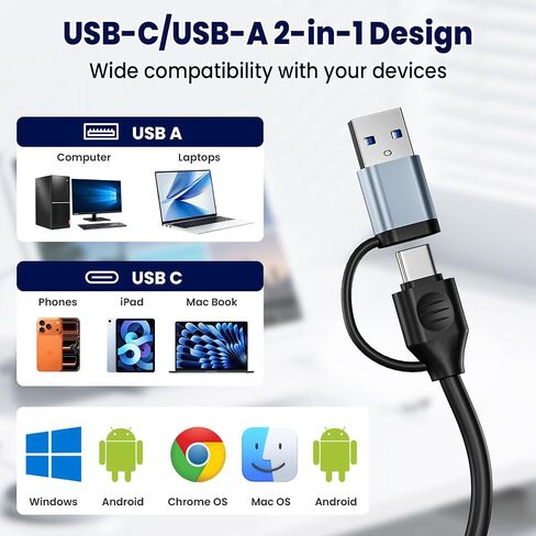 قارئ بطاقات CFexpress من النوع B وقارئ بطاقات SD 2 في 1 - USB 3.2 Gen 2 بسرعة 10 جيجابت في الثانية من سبيكة الألومنيوم USB C وUSB A محول بطاقة ذاكرة لبطاقات CFexpress Type B وUHS-II/UHS-I وSDXC/SDHC in Kuwait