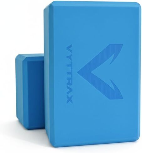 Yoga Blocks Set of 2, High Density EVA Foam Yoga Block, Non-Slip, Lightweight, for Yoga, Pilates, Stretching & Balance Training (Blue 9x6x4 inch) in Kuwait