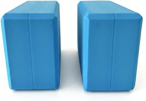Yoga Blocks Set of 2, High Density EVA Foam Yoga Block, Non-Slip, Lightweight, for Yoga, Pilates, Stretching & Balance Training (Blue 9x6x4 inch) in Kuwait