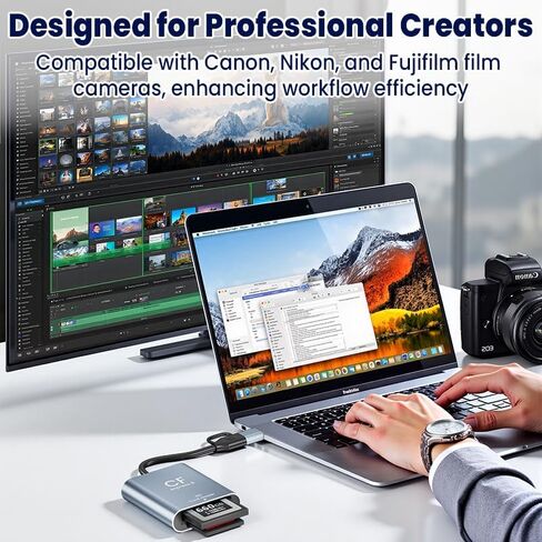 قارئ بطاقات CFexpress من النوع B وقارئ بطاقات SD 2 في 1 - USB 3.2 Gen 2 بسرعة 10 جيجابت في الثانية من سبيكة الألومنيوم USB C وUSB A محول بطاقة ذاكرة لبطاقات CFexpress Type B وUHS-II/UHS-I وSDXC/SDHC in Kuwait