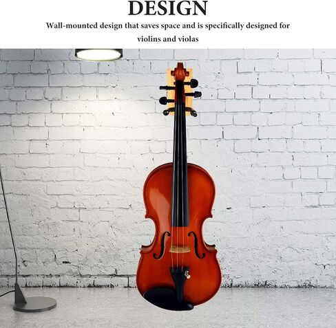 DOITOOL Violin Wall Mount Hanger for Safety and Security Sturdy Wood and Iron Construction with Bow Hook Wall-Mounted Design Suitable for Violin and Viola in Variety of Settings in Kuwait