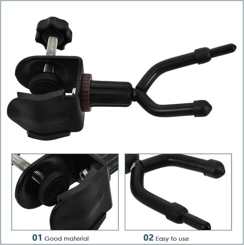 Violin Music Stand Hanger with Stable Grip and Portable Design, Black Metal and Plastic Violin Storage Rack for Performance Venues and Rehearsal Rooms in Kuwait