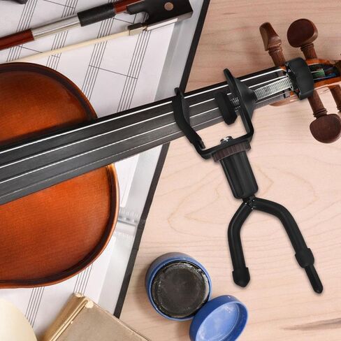 Violin Music Stand Hanger with Stable Grip and Portable Design, Black Metal and Plastic Violin Storage Rack for Performance Venues and Rehearsal Rooms in Kuwait