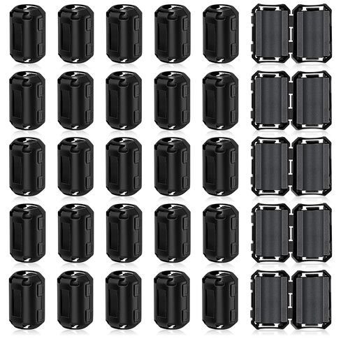 Windspeed 30Pcs Ferrite Chokes 0.2 in Ferrite Beads Snap on RFI EMI Noise Suppressor Cable Clip for 0.2in/5mm Diameter Cable in Kuwait