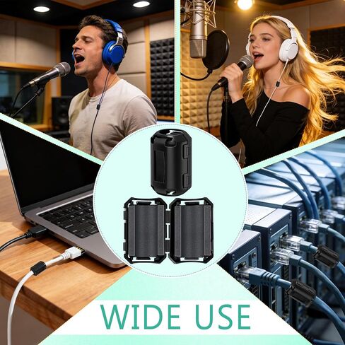 Windspeed 30Pcs Ferrite Chokes 0.2 in Ferrite Beads Snap on RFI EMI Noise Suppressor Cable Clip for 0.2in/5mm Diameter Cable in Kuwait