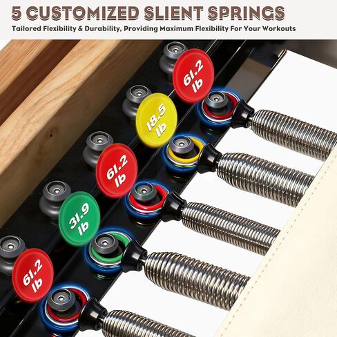 94.5 بوصة، آلة بيلاتيس مصلح خشبية قابلة للطي مع نوابض، آلة مصلح بيلاتيس سريعة التجميع في الاستوديو، معدات بيلاتيس مع صندوق جلوس، لوحة قفز للاستخدام المنزلي والاستوديو in Kuwait