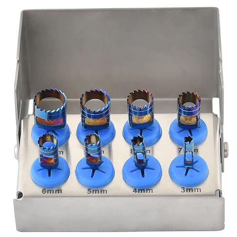 Dental Trephine Kit 8 Pcs Bur Holder Bone DN-2247 Multicolor in Kuwait
