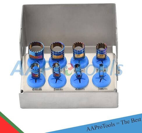 Dental Trephine Kit 8 Pcs Bur Holder Bone DN-2247 Multicolor in Kuwait