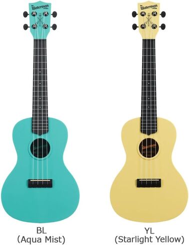 Kala Brand Music Co. The Waterman Beach Collection, 4-String Ukulele, Right, Aqua Mist Glow in The Dark, Concert (KA-WMG-BL-C) in Kuwait