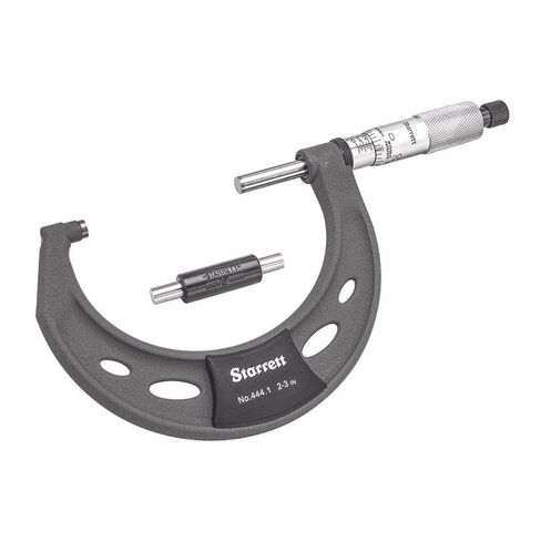 ميكرومتر خارجي من Starrett مزود بإيقاف السقاطة وصامولة قفل ووجه من الكربيد - نطاق 2-3 بوصة، تخرج .0001 بوصة، نوع السندان المسطح - T444.1XRL-3 in Kuwait