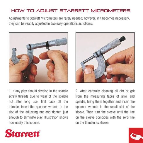ميكرومتر خارجي من Starrett مزود بإيقاف السقاطة وصامولة قفل ووجه من الكربيد - نطاق 2-3 بوصة، تخرج .0001 بوصة، نوع السندان المسطح - T444.1XRL-3 in Kuwait
