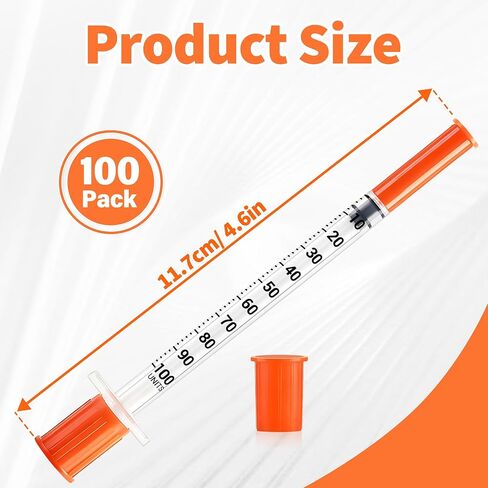 100 Pack 1ml 29G 1/2" (13mm), Lab Measurement Tool, Individually Wrapped, Disposable in Saudi Arabia