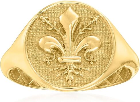 Ross-Simons Italian 14kt Yellow Gold Fleur-De-Lis Signet Ring in Saudi Arabia