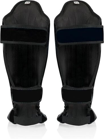 واقيات قصبة الساق الكبيرة باللون الأسود من Fairtex SP5 + BGV1 16 أونصة أسود/أبيض/أحمر قفاز Muay Thai أسود 180 بوصة in Kuwait