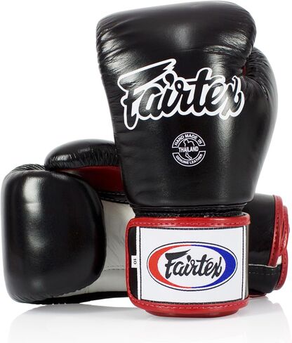 واقيات قصبة الساق الكبيرة باللون الأسود من Fairtex SP5 + BGV1 16 أونصة أسود/أبيض/أحمر قفاز Muay Thai أسود 180 بوصة in Kuwait