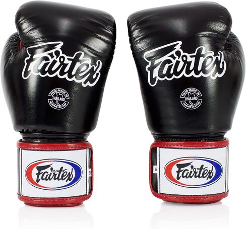 واقيات قصبة الساق الكبيرة باللون الأسود من Fairtex SP5 + BGV1 16 أونصة أسود/أبيض/أحمر قفاز Muay Thai أسود 180 بوصة in Kuwait
