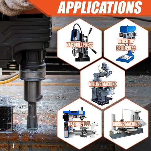 EASEWORK TOOL Carbide-Tipped Annular Cutter, 1/2-inch Cutting Diameter x 2-inch Cutting Depth, 3/4" Weldon Shank, TCT Mag Drill Bit with Advanced PVD Nano-Coating in Kuwait