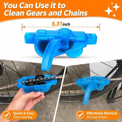 Bike Chain Cleaning Kit, Including Chain Brush, Chain Cleaner, 126 Chain Links & Quick-release Chain Clips. Suitable for Mountain Bikes/Hub Motor e-bikes Chain Replacement & Cleaning in Saudi Arabia