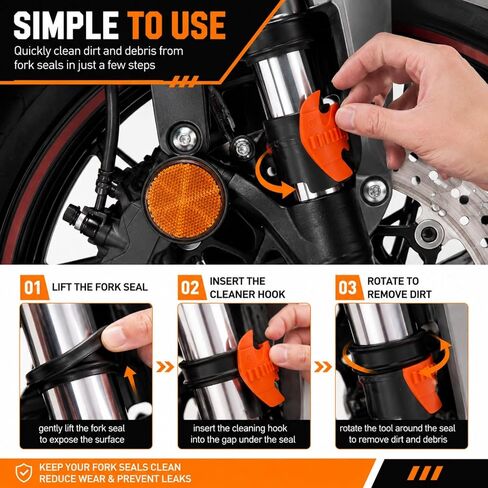 2pcs Fork Seal Cleaner,Fork Seal Cleaner Tool,Fork Saver,Dirtbike Fork Saver,Motorcycle Fork Seal Cleaner,Ergonomic Design,Abs Material,For Motorcycle, Dirt Bike, And Mountain Bike Forks in Kuwait