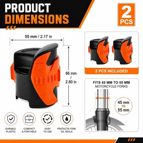 2pcs Fork Seal Cleaner,Fork Seal Cleaner Tool,Fork Saver,Dirtbike Fork Saver,Motorcycle Fork Seal Cleaner,Ergonomic Design,Abs Material,For Motorcycle, Dirt Bike, And Mountain Bike Forks in Kuwait