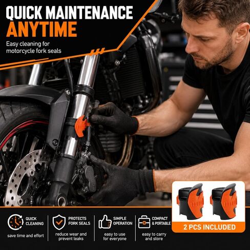 2pcs Fork Seal Cleaner,Fork Seal Cleaner Tool,Fork Saver,Dirtbike Fork Saver,Motorcycle Fork Seal Cleaner,Ergonomic Design,Abs Material,For Motorcycle, Dirt Bike, And Mountain Bike Forks in Kuwait