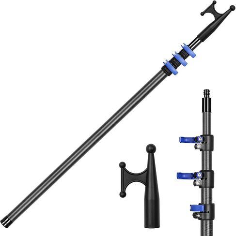 DOBEN 12FT Carbon Fiber Telescoping Boat Hook, Floating Extension Pole, Non-Slip Lightweight Boat Pole for Docking, Push-Pull and Boating in Kuwait