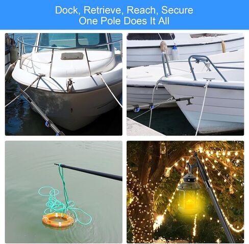 DOBEN 12FT Carbon Fiber Telescoping Boat Hook, Floating Extension Pole, Non-Slip Lightweight Boat Pole for Docking, Push-Pull and Boating in Kuwait