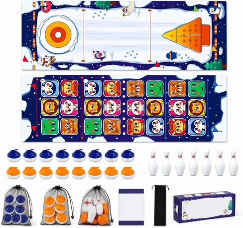 Tabletop Games Set, Indoor Bowling Game, Portable Shuffleboard & Mini Games, Enjoyment in Kuwait