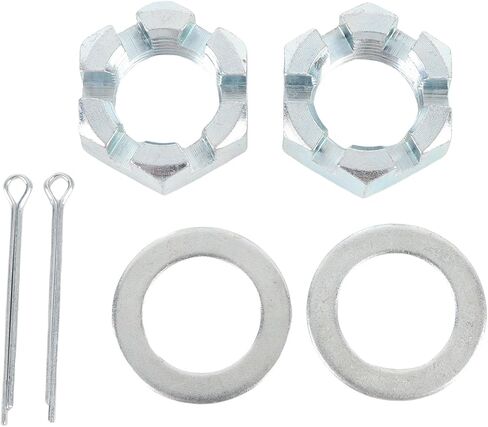 Axle Nut, 2 Sets Trailer Nut Kit, with 1in Shaft Spindle Washer 2.2 in Long Cotter Pins Galvanized for 1in Shaft Spindle (Silver) in Kuwait