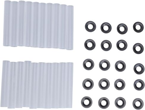 Garage Door Hinge Quiet Roller Sleeves 11mm ID 80mm Length Metal ABS Roller Shaft Nuts Bearing Gaskets with Cushion Design for Hinge Hole Diameters Over 12mm in Kuwait