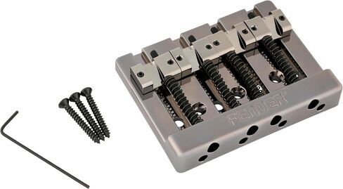 Fender HiMass String-Through 4-String Bass Bridge Assembly مع سروج نحاسية، كروم in Kuwait