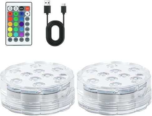 أضواء قارب Shangyuan قابلة لإعادة الشحن، بطارية شحن USB، ضوء داخلي LED بحري لسطح القارب، لصيد القوارب الشراعية العائمة، جهاز تحكم عن بعد متعدد الألوان، RGB، قطعتان in Kuwait