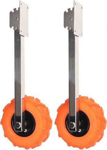 Aluminum Transom Wheel Inflatable Boat Wheel Easy Install Marine Accessory for Dock, Yellow in Kuwait
