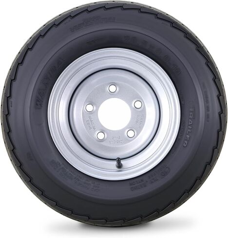 إطار وعجلة مقطورة WANDA مقاس 20.5 × 8-10 10 طبقات E 95L مع 5 عروات على حافة فضية PCD مقاس 4.5 بوصة in Kuwait