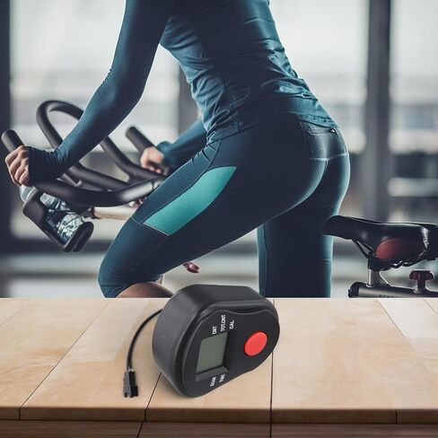 جهاز عرض عداد ABS لمعدات اللياقة البدنية مع قياس الوقت والسرعة والمسافة والسعرات الحرارية، متوافق مع السائر ودراجات التمرين، أسود، يناسب لوحة التثبيت 14 مم علوي 20 مم سفلي، in Kuwait
