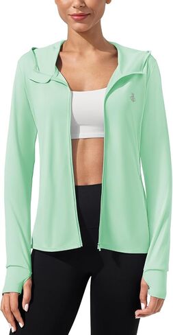 ASPO Women's UPF 50+ Sun Protection Jacket Hoodie Long Sleeve UV Shirts Lightweight Hiking Athletic Hoodies with Pockets in Kuwait
