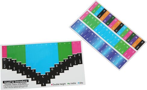 Kalimba Scale Sticker, Thumb Piano Key Stickers Note Labels, Colorful Musical Note Decoration with High Adhesion Easy Clean No Gaps for Beginners (Universal 21 tone thumb piano) in Kuwait