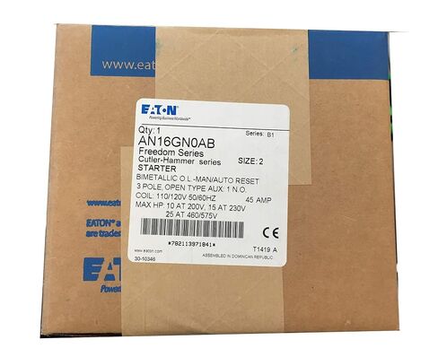 CUTLER HAMMER AN16GN0AB 110/120 VAC، الحجم 2، 3 أقطاب، بادئ التشغيل، 45 أمبير، سلسلة الحرية، 50/60 هرتز، غير عكسي in Kuwait